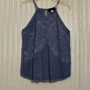 Blue Rain Blue Lace Tank Top